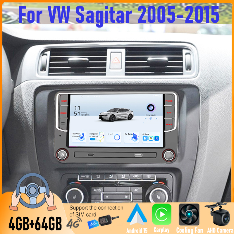 Android Head Unit 6Gb 128Gb - راديو سيارة أندرويد 7 بوصة لفولكس