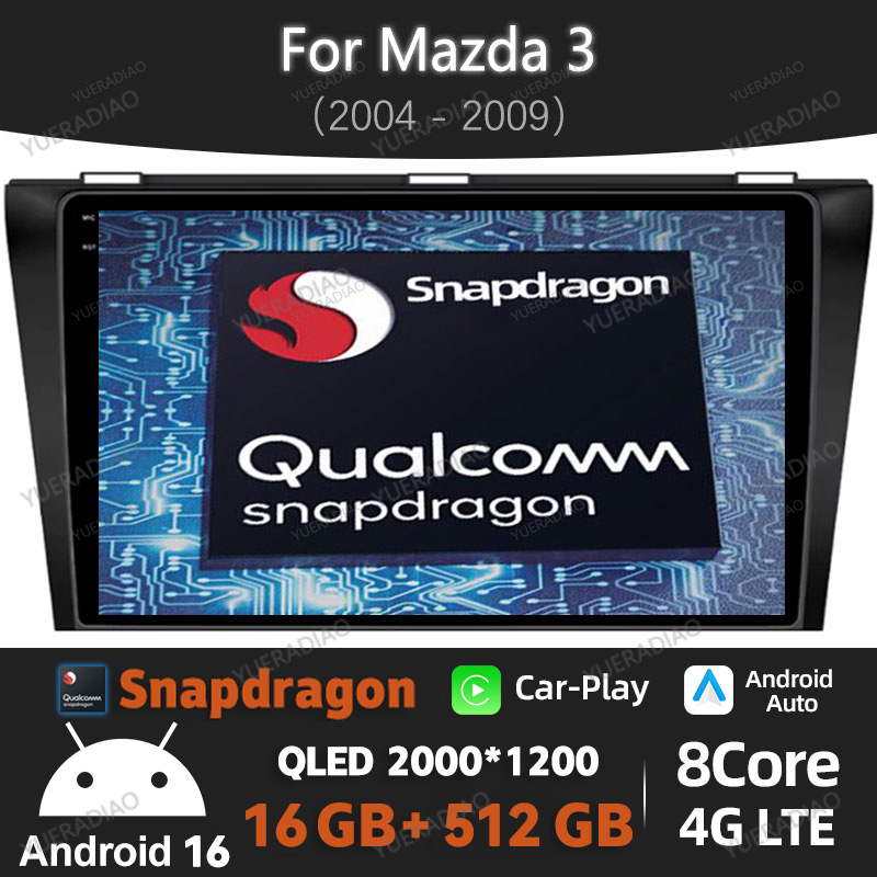 Android Car Stereo 2 Din 8 Core - راديو سيارة بنظام أندرويد 16 لمازدا