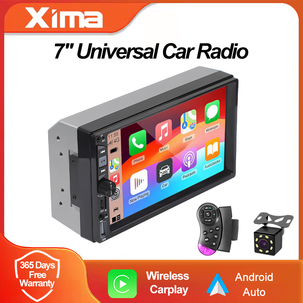 Car Dvd Player Bluetooth Steering Wheel - راديو سيارة 7 بوصة بشاشتين، يدعم