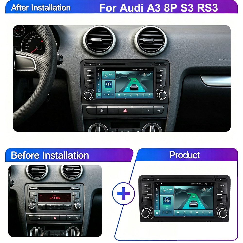 راديو سيارة 7 بوصة لأودي A3 8P - مراجعة Android Head Unit 6Gb 128Gb وسعره