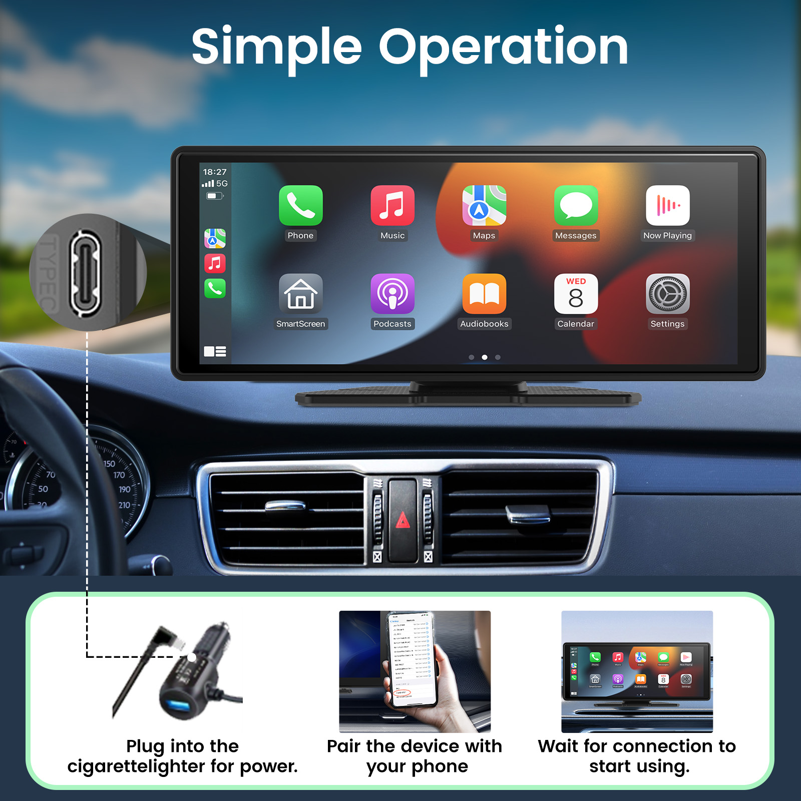 شاشة سيارة 10.26 بوصة مع راديو - مراجعة Car Multimedia Player Carplay Android Auto وسعره