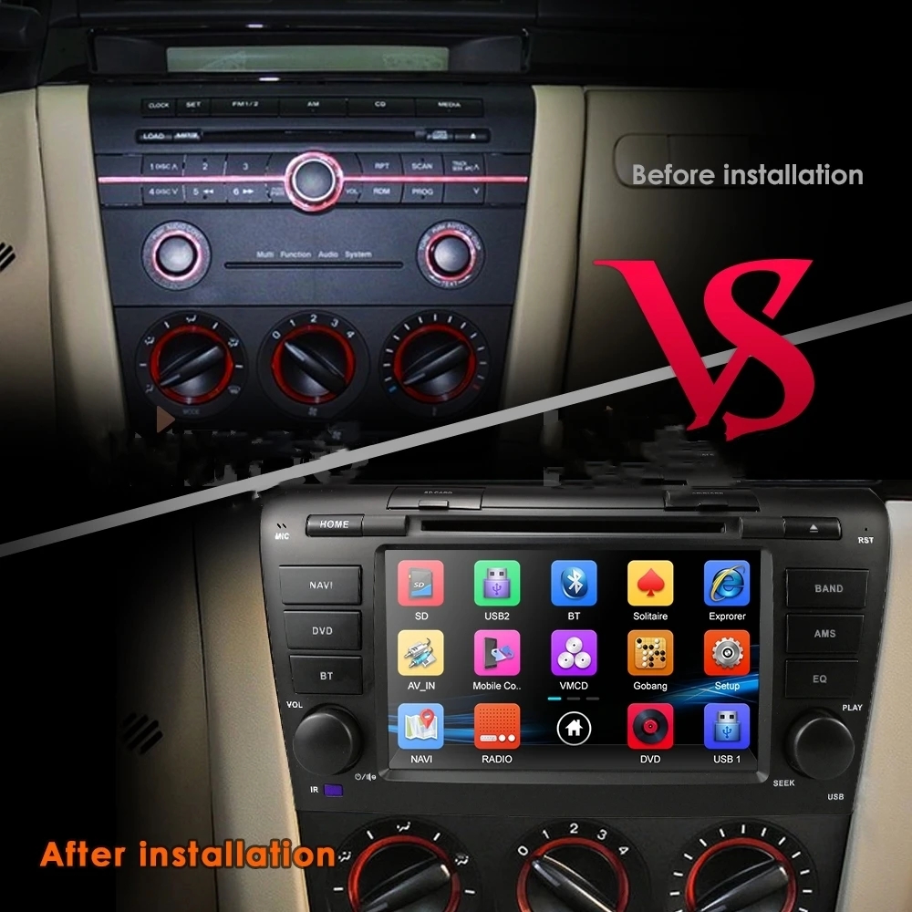 شاشة LCD أندرويد لسيارة مازدا  - مراجعة Car Multimedia Player Carplay Android Auto وسعره